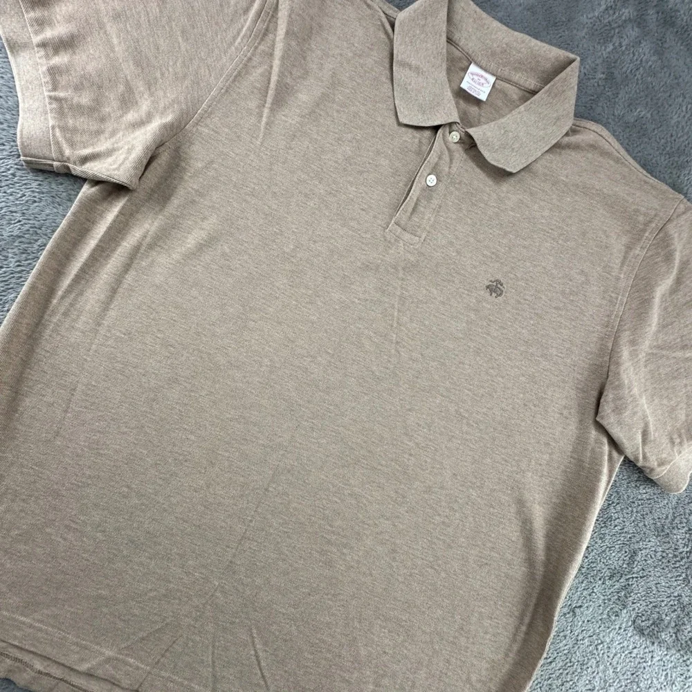 Brooks Brothers Polo Shirt Mens XL Tan Excellent Performance Cotton Original Fit